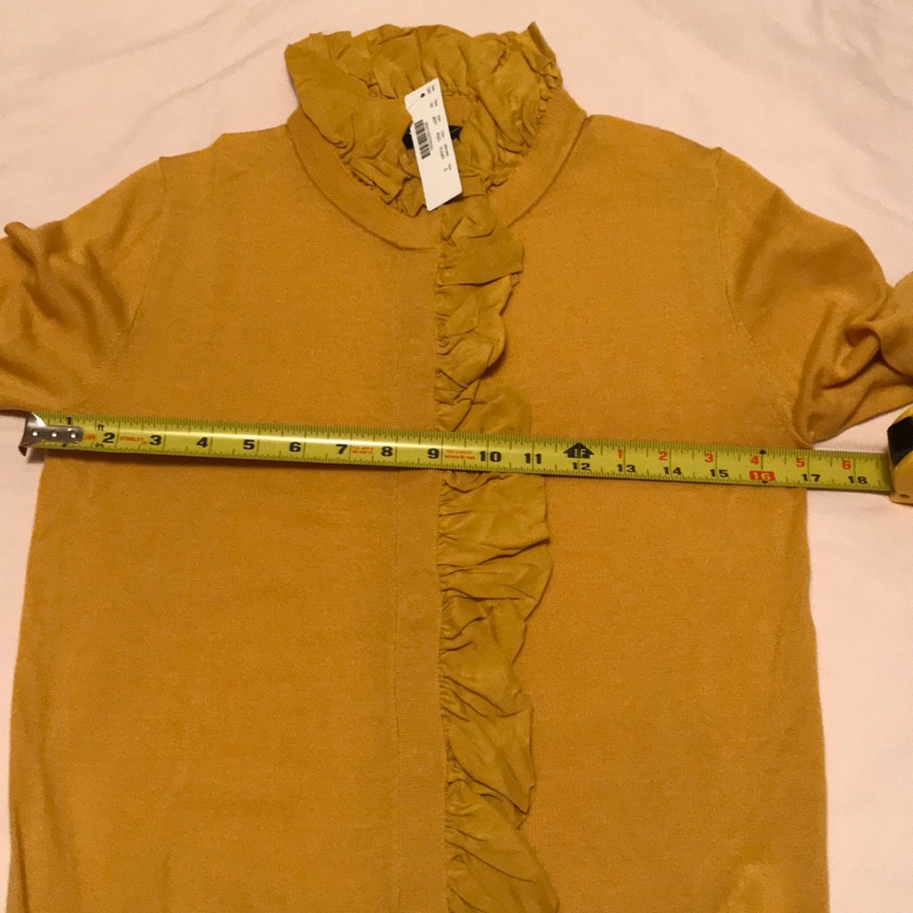 J. Crew - Gold Yellow Ruffle Cardigan - Picture 5 of 6